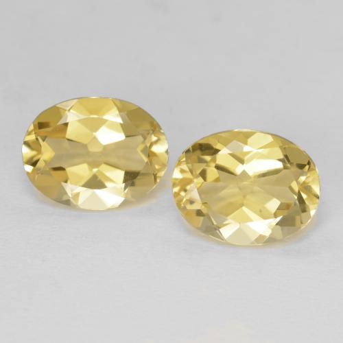 Pedras preciosas de Berilo Luz amarela natural de 3.72 ct, Corte Oval, VS