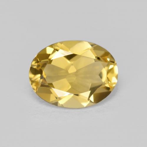 Berilo Goldenrod amarelo Natural 1,57ct, Corte Oval, VVS-VS
