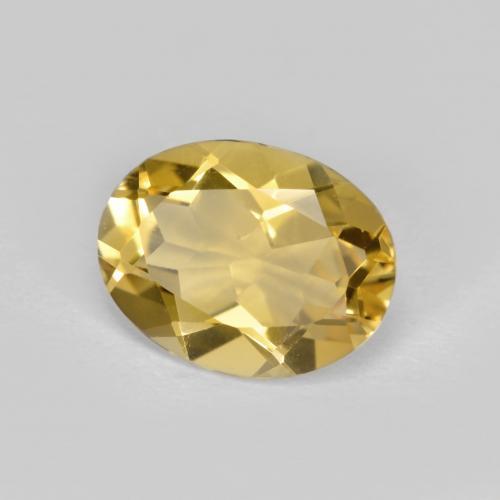 Berilo Goldenrod amarelo Natural 1,57ct, Corte Oval, VVS-VS