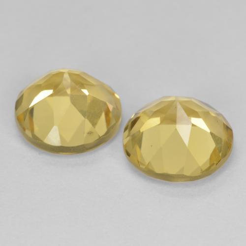 Pedras preciosas de Berilo Amarelo Dourado Claro natural de 3,73 ct, Corte Redondo, VS