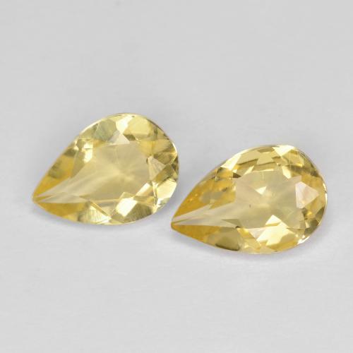Pedras preciosas de Berilo amarelo médio natural de 0.90 ct, Formato de pêra, VS