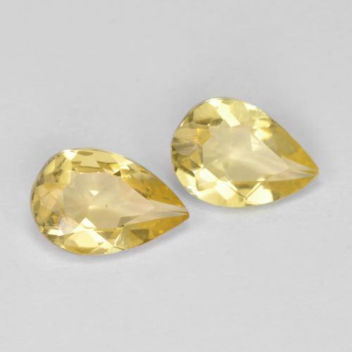 Pedras preciosas de Berilo amarelo médio natural de 0.90 ct, Formato de pêra, VS