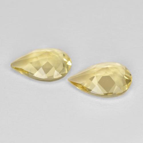 Pedras preciosas de Berilo amarelo médio natural de 0.90 ct, Formato de pêra, VS