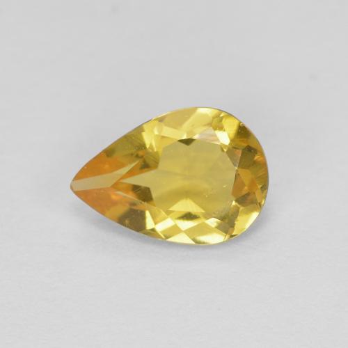 Berilo ouro amarelado Natural 0.56ct, Formato de pêra, VVS