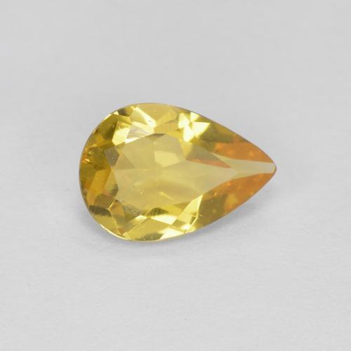 Berilo ouro amarelado Natural 0.56ct, Formato de pêra, VVS