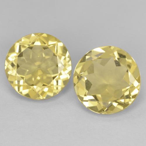 Pedras preciosas de Berilo amarelo quente natural de 4.29 ct, Corte Redondo, VVS