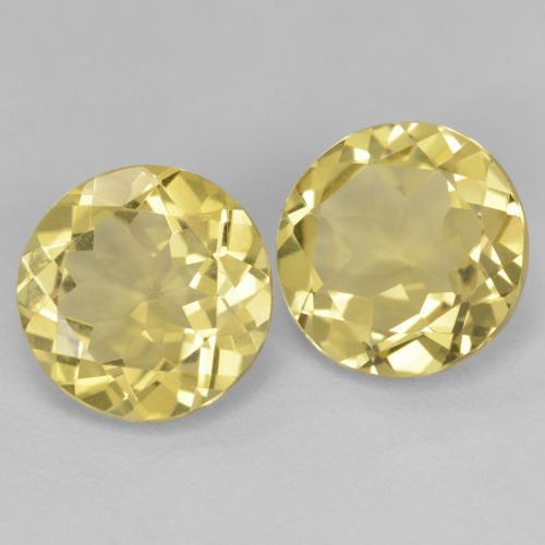 Pedras preciosas de Berilo amarelo quente natural de 4.29 ct, Corte Redondo, VVS