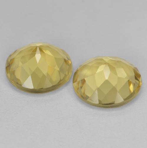 Pedras preciosas de Berilo amarelo quente natural de 4.29 ct, Corte Redondo, VVS