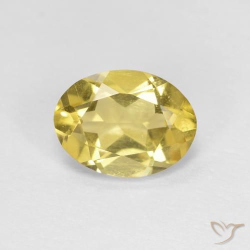 1.21ct Natural Amarelo claro médio Berilo, oval, VVS-VS