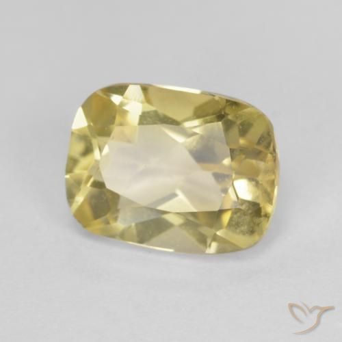 Berilo amarelo médio Natural 1.32ct, Almofada, VVS