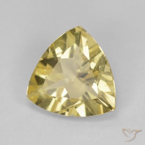 Berilo amarelo quente Natural 1.32ct, Trilhão, VVS-VS
