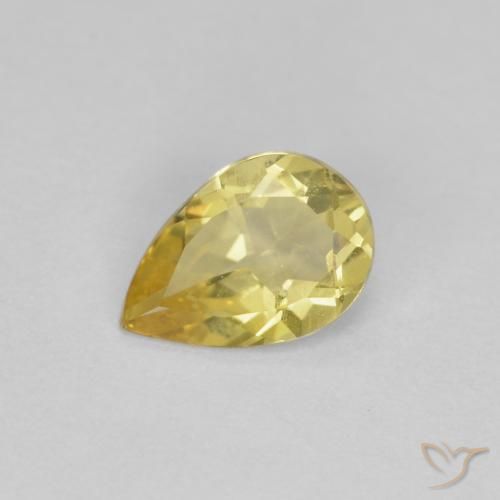 0.49ct Natural Amarelo Dijon Berilo, Formato de pêra, VS