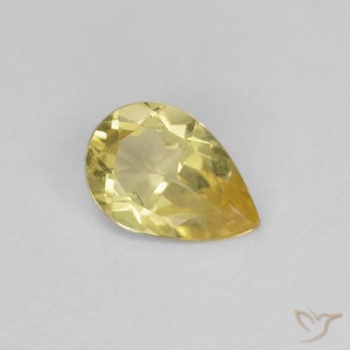 Berilo Amarelo Dijon Natural 0.49ct, Formato de pêra, VS