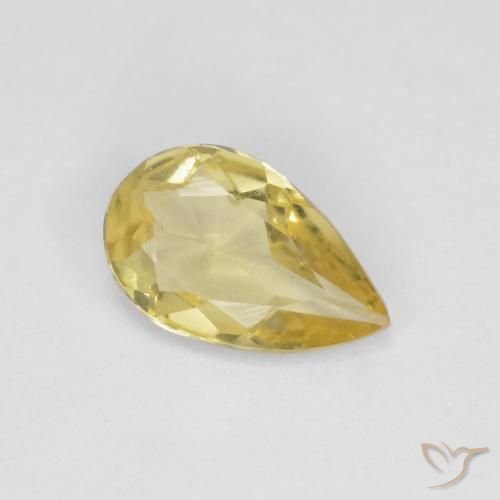Berilo Amarelo claro mel Natural 0.59ct, Formato de pêra, VS