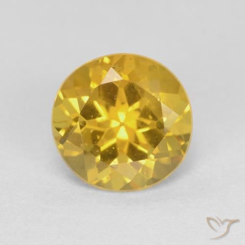 1.41ct Natural Amarelo escuro Berilo, Redondo, VS