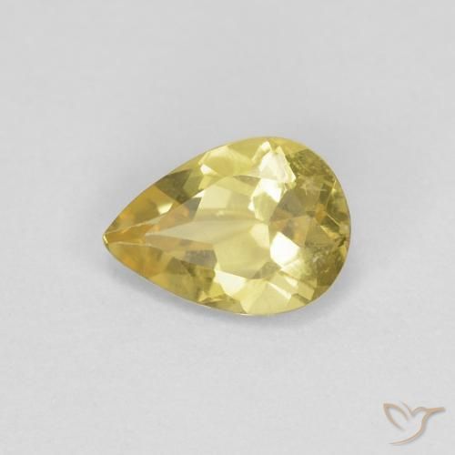 0.62ct Natural Amarelo claro Berilo, Formato de pêra, VS
