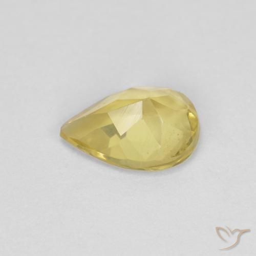 Berilo Amarelo claro Natural 0.62ct, Formato de pêra, VS