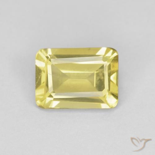 0.94ct Natural Amarelo Mel Muito Claro Berilo, Corte Esmeralda, VS