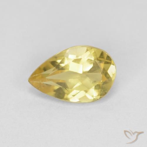 0.85ct Natural Luz amarela Berilo, Formato de pêra, VS