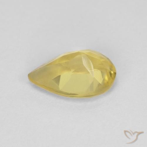 Berilo Luz amarela Natural 0.85ct, Formato de pêra, VS