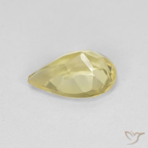Berilo Amarelo claro médio Natural 0.84ct, Formato de pêra, VS