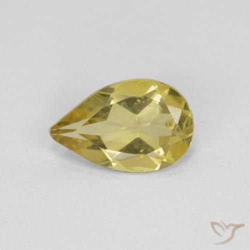 0.62ct Natural Luz amarela Berilo, Formato de pêra, VS