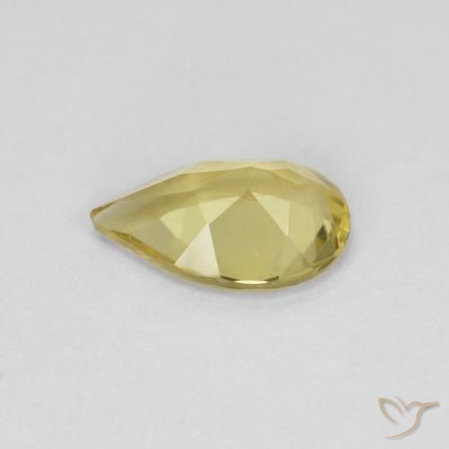 Berilo Luz amarela Natural 0.62ct, Formato de pêra, VS