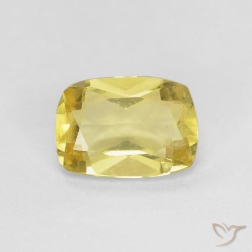 Berilo amarelo natural 0,75ct, almofada cortada, VS