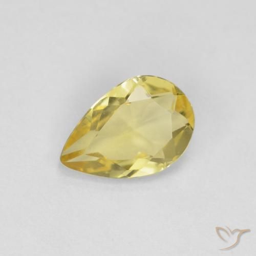 0.50ct Natural Amarelo claro mel Berilo, Formato de pêra, VS