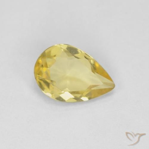 Berilo Amarelo claro mel Natural 0.50ct, Formato de pêra, VS