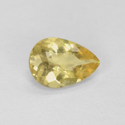 Berilo Amarelo claro mel Natural 0.32ct, Formato de pêra, VS