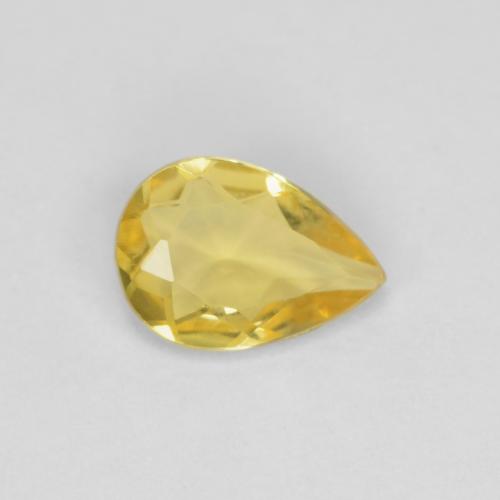 Berilo amarelo dourado claro natural 0,53ct, formato de pêra, VVS-VS