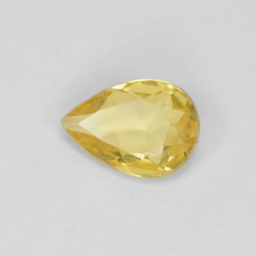 Berilo amarelo dourado claro natural 0,53ct, formato de pêra, VVS-VS