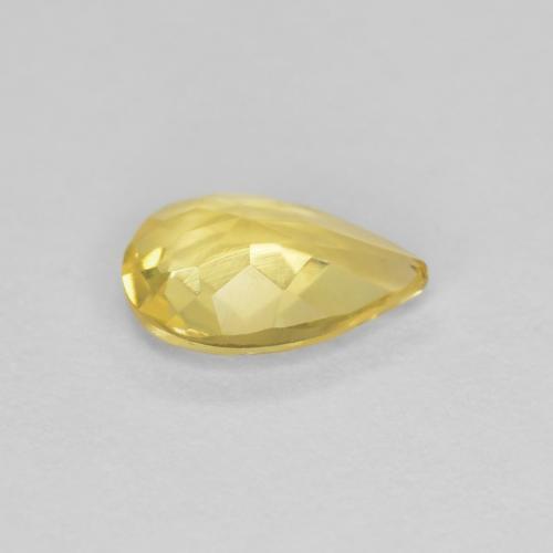 Berilo amarelo dourado claro natural 0,53ct, formato de pêra, VVS-VS