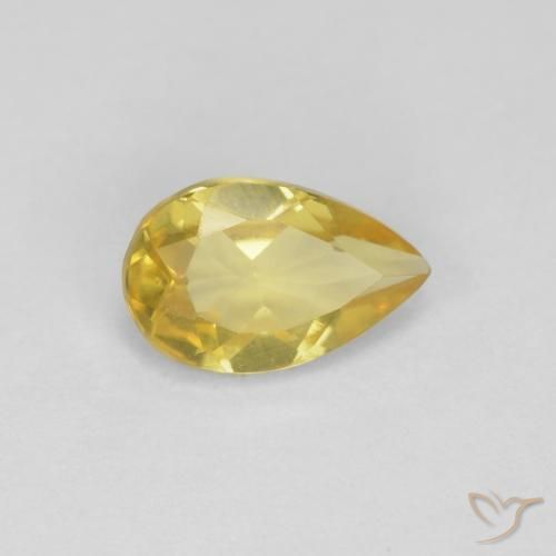 0.78ct Natural Amarelo Dourado Claro Berilo, Formato de pêra, VVS-VS
