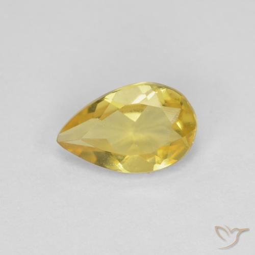 Berilo Amarelo Dourado Claro Natural 0.78ct, Formato de pêra, VVS-VS