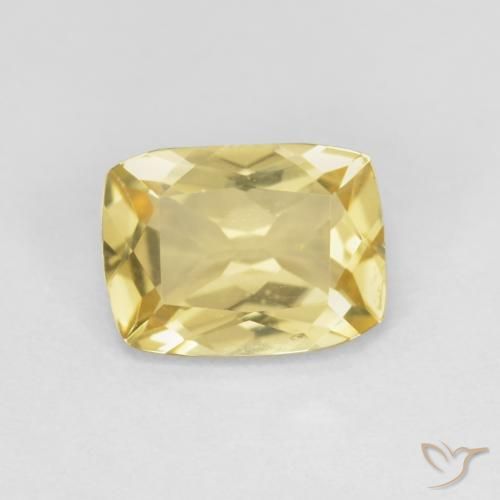 Berilo amarelo quente Natural 1.31ct, Almofada, VVS-VS