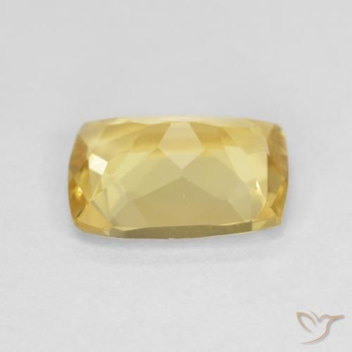 Berilo amarelo quente Natural 1.31ct, Almofada, VVS-VS
