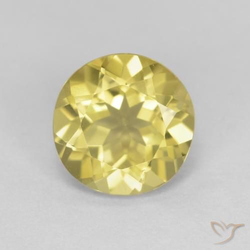 1.24ct Natural amarelo médio Berilo, Redondo, VVS-VS