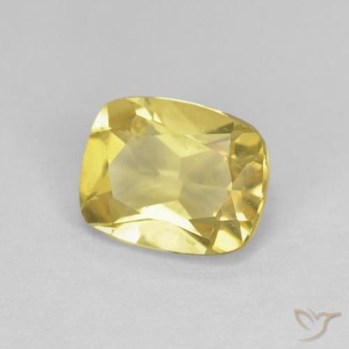 Berilo Amarelo claro mel Natural 1.33ct, Almofada, VVS-VS