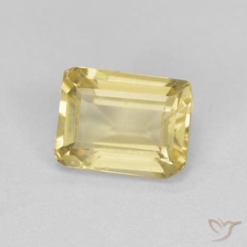 1.05ct Natural Amarelo Dijon muito claro Berilo, Corte Esmeralda, VVS-VS