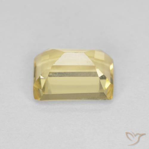 Berilo Amarelo Dijon muito claro Natural 1.05ct, Corte Octógono / Esmeralda, VVS-VS