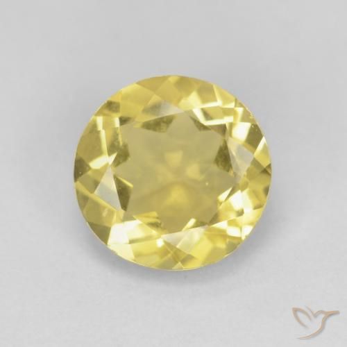 1.23ct Natural Luz amarela Berilo, Redondo, VVS-VS