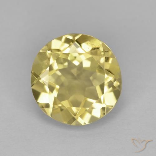 1.89ct Natural Luz amarela Berilo, Redondo, VVS-VS