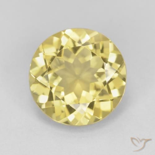 2.35ct Natural Amarelo claro médio Berilo, Redondo, VVS