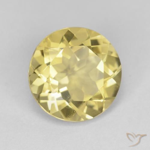 Berilo Amarelo claro médio Natural 2.35ct, Redondo, VVS
