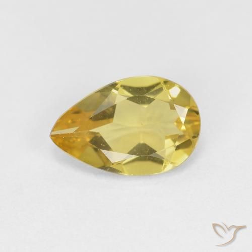 1.02ct Natural Luz amarela Berilo, Formato de pêra, VVS