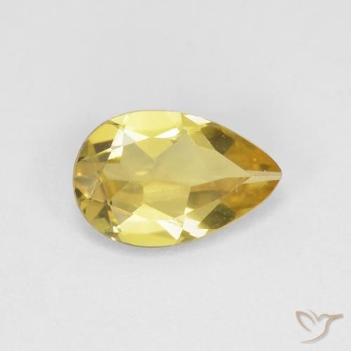 Berilo Luz amarela Natural 1.02ct, Formato de pêra, VVS