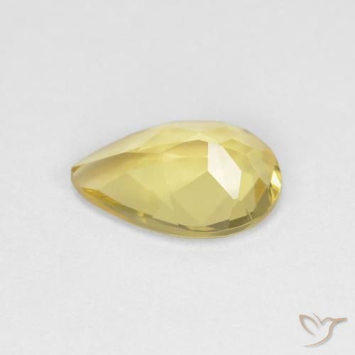 Berilo Luz amarela Natural 1.02ct, Formato de pêra, VVS