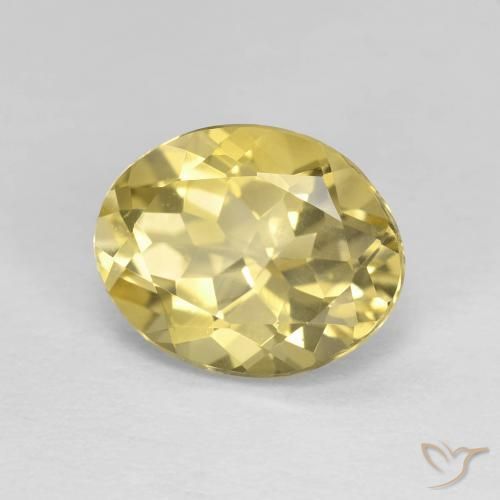 Berilo Medium Light-Yellow Natural 3.00ct, oval, VVS